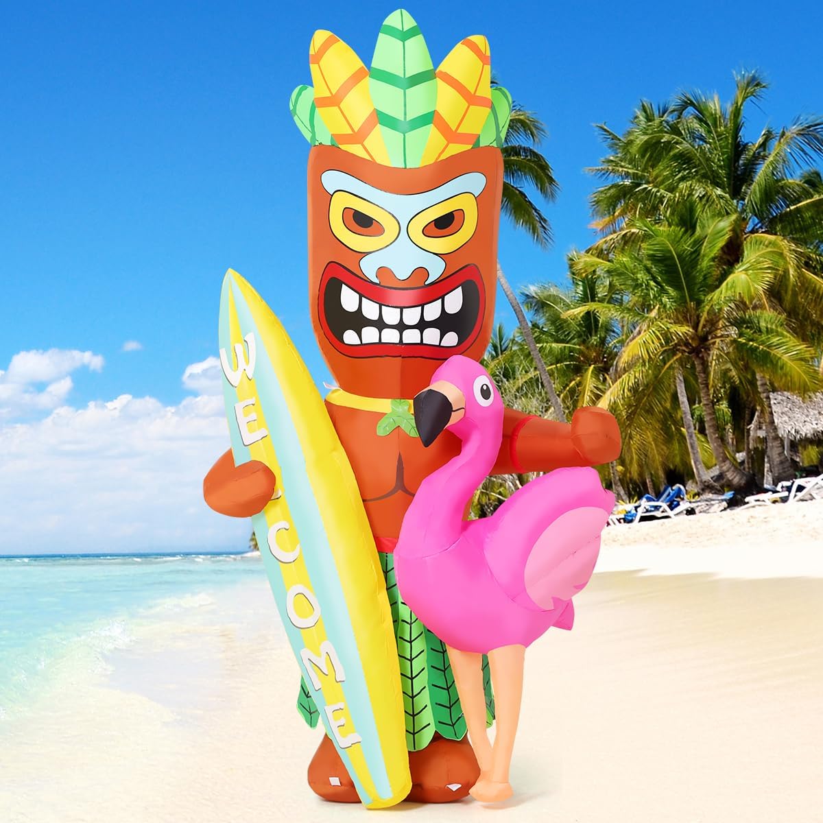 goosh 6 ft summer inflatables tiki luau decorations, main product view