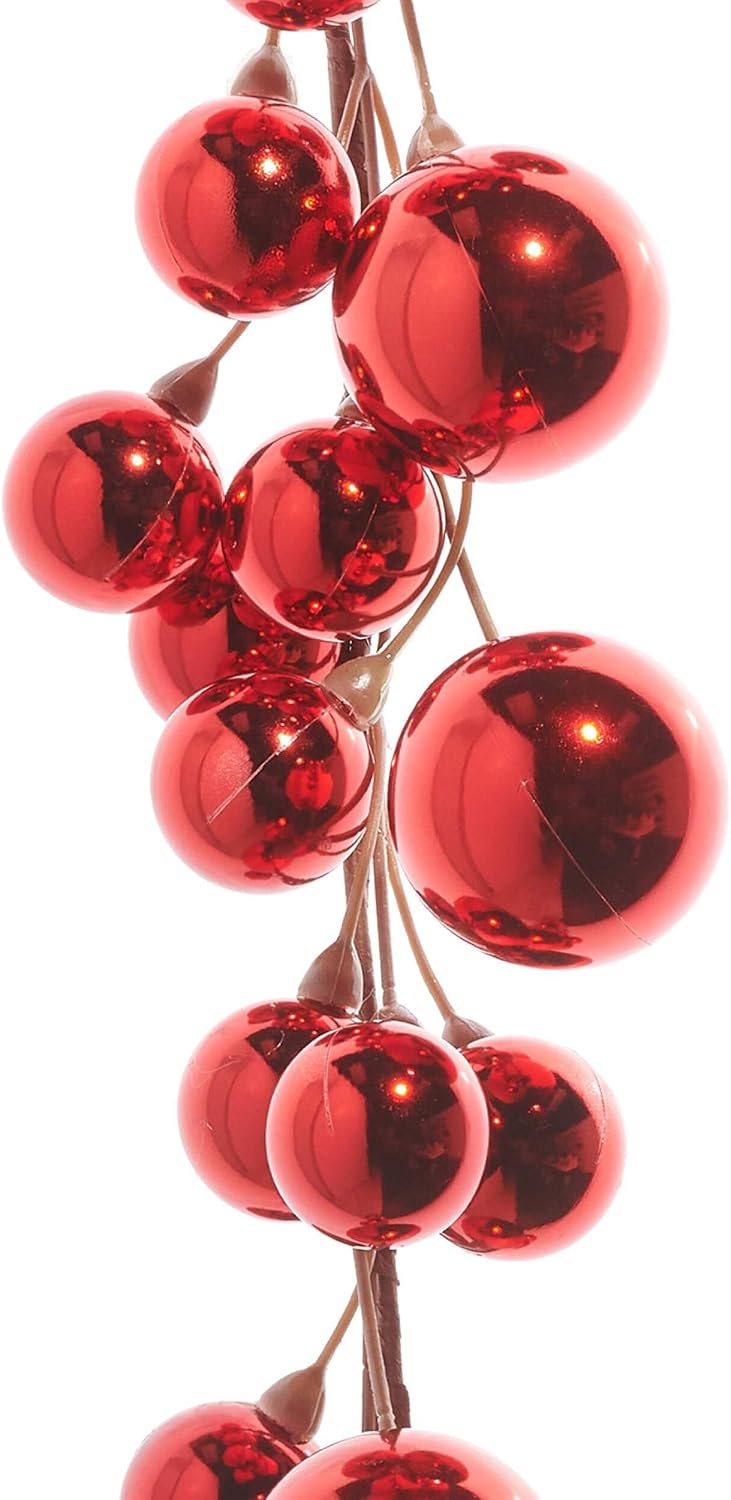 raz imports - 4' red plastic christmas ball, side view