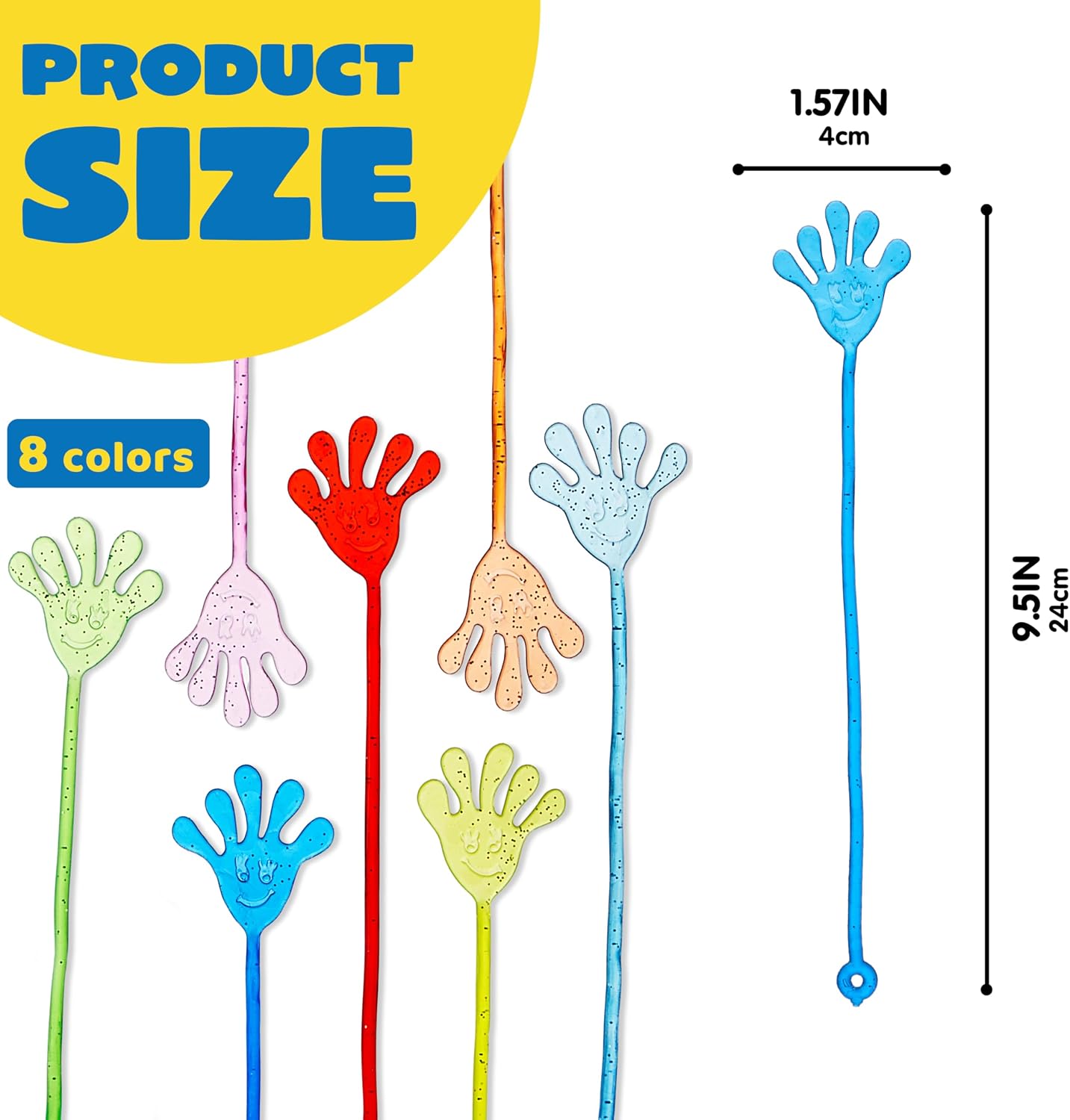 JOYIN 48Pcs Glitter Sticky Hands Party Favors, Party Favors Set for Kids, Holiday Traditions, Classroom Treasure Box Carnival Prizes Bulk Pinata Stuff Mini Toys, Goodie Bags