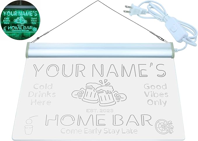 ADVPRO Personalized Your Name Custom Home Bar Beer Established Year Single Color LED Neon Sign 16 x 12 Inches st4s43-p11-tm-g