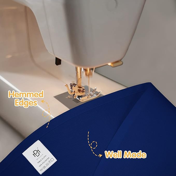 BRILLMAX 4 Pack Navy Blue Round Tablecloths 132 Inch - Circle Bulk Linen Polyester Fabric Washable Table Cloth Cover for Wedding Reception Banquet Birthday Party Buffet Restaurant