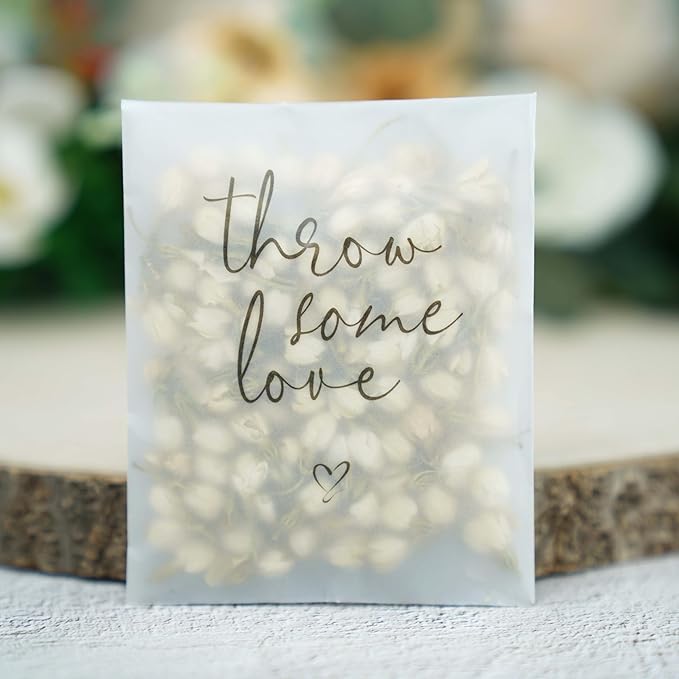Rainbow Pana 50 Pack Prefilled Confetti Packets | Biodegradable Confetti, Dried Flower Petals | Real Flower Petals to Throw at Wedding, Glassine Bags Rose Wedding Send Off Ideas