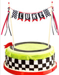Race Car Cake Topper, Custom Name Race Car Birthday Cake Decorations, Race Car Party Decorations Checkered Flag Cake Banner