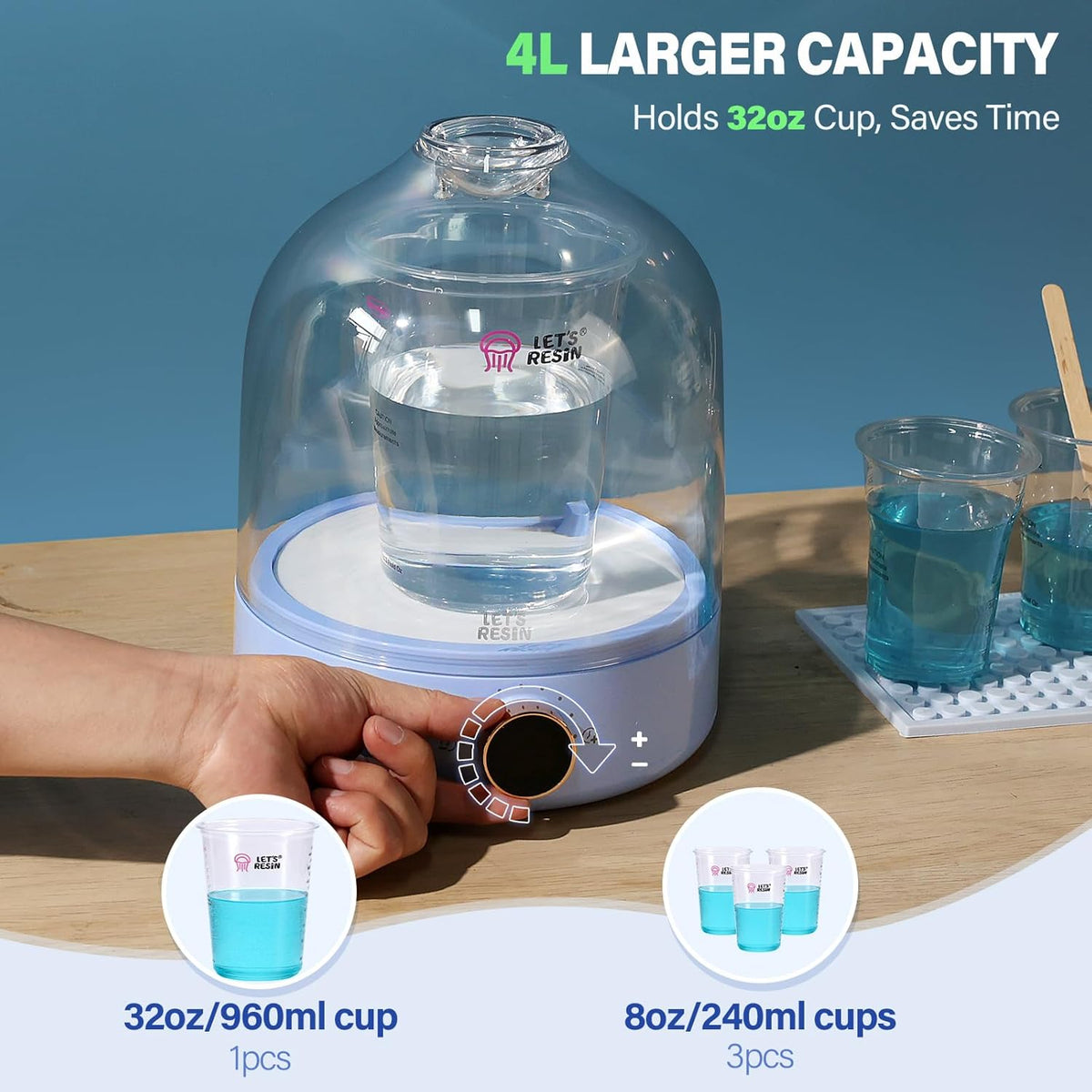 LET'S RESIN Airzero Resin Bubble Remover, 99kPa Remove 99% Bubbles Quickly