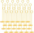 Urban Deco 24PK Table Number Holders Place Card Holders 12 Inch Table Card Holders Steel Card Holders for Photos, Food Signs, Memo Notes, Weddings, Restaurants, Birthdays (Gold 24PK)