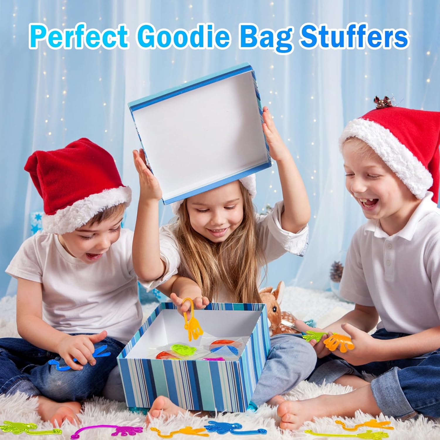 Sticky Hands Bulk 48 PCS Party Favors for Kids 4-8 8-12 Stretchy Sticky Hand Toy Goodie Bag Stuffers Filler Treasure Box Toys Classroom Prizes Back to School Gifts for Students Birthday Party Supplies