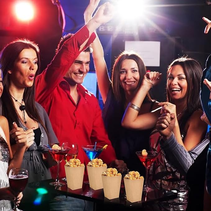 150 Pcs Popcorn Boxes, 22-27 Oz Mini Paper Popcorn Box, Oil-Proof Kraft Paper Popcorn Bags, Popcorn Container for Movie Theater Carnival Birthday Party Supplies(3.54 x2.48 x5.35 Inch)