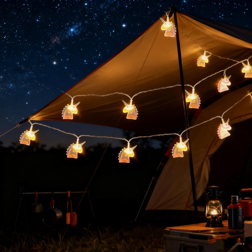 Unicorn Decor String Lights with 10 Pink Unicorn Lights for Kids Bedroom Birthday Party Playhouse Christmas Home Room Decorations