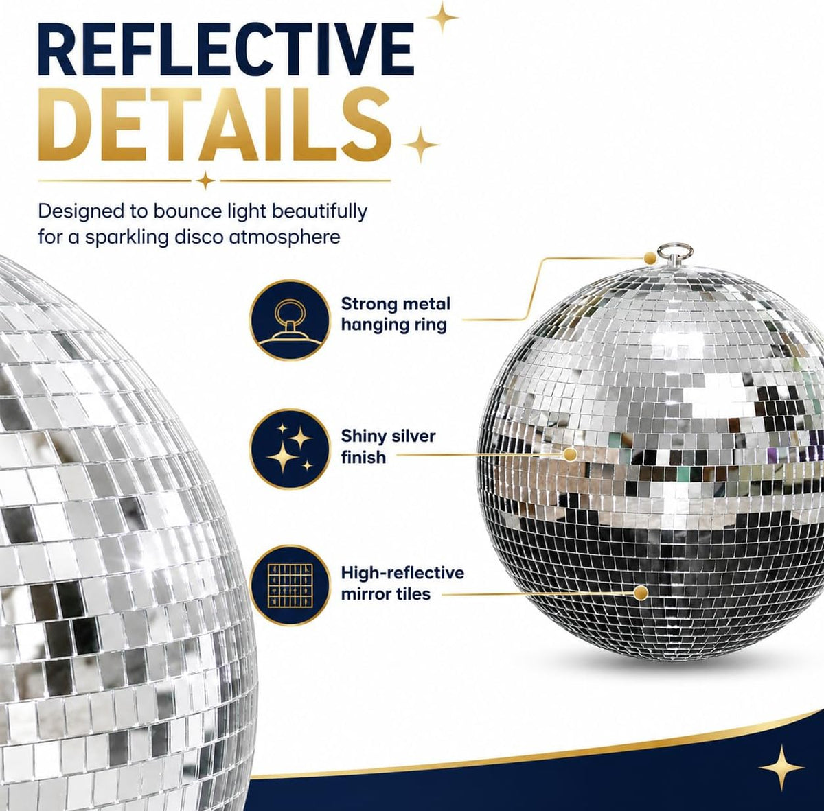 Youdepot 12-Inch Large Hanging Mirror Ball for Disco Party Decor