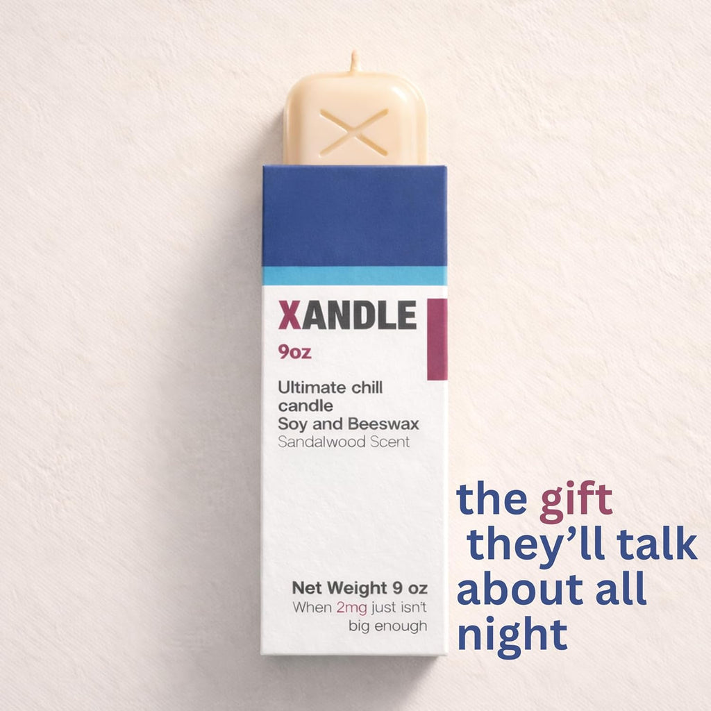 Xanax Candle with Gift Box - XANDLE - Cool Candles - White Elephant Gifts - Funny Candles - Novelty Candles - Funny Nurse Gifts - Eccentric Decor - Weird Decor - Gag Gift Candle