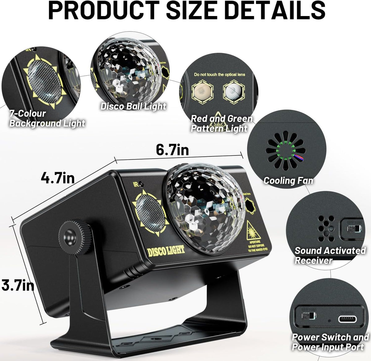 Party Lights Dj Disco Light Disco Ball Stage Strobe Lights LED Projector Soun...