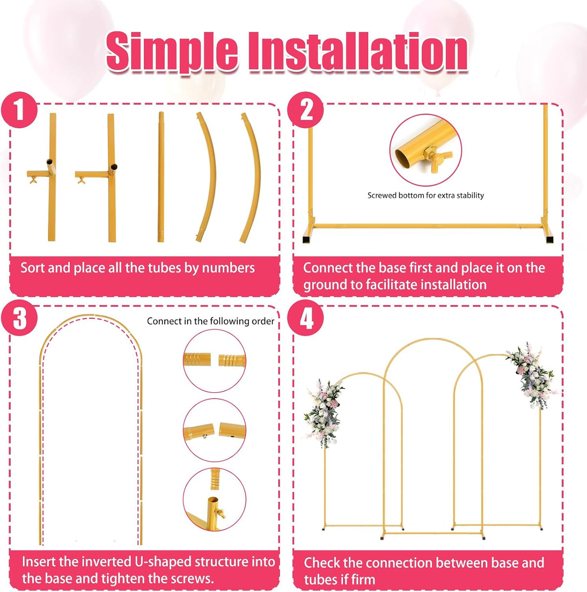 7.2ft arch backdrop stand and white cover set,balloon showing dimensions