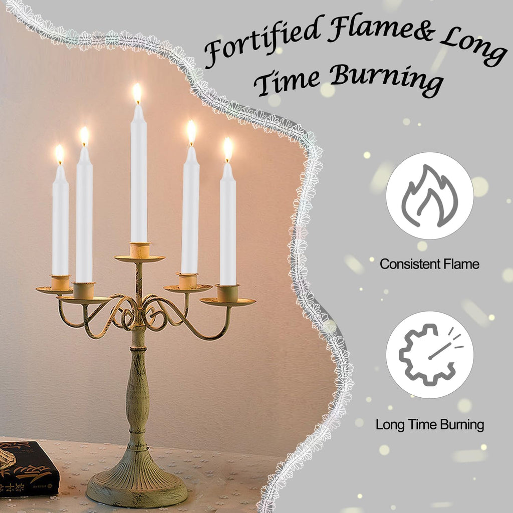 Tobeape Spell Chime Candles 24 pcs White Candles, 4" Tall Unscented Mini Magic Taper Candle for Christmas, Shabbat, Witchcraft, Wiccan Altar, Ritual, Prayer, Meditation, Wedding, Birthday, Party Decor