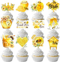 Wxiben She Found Her Honey Bridal Shower Decor, 24PCS Honey Bride to Bee Cupcake Toppers Party Decorations, Bee Bridal Shower Decoration for Engagement Wedding Bachelorette Supplies