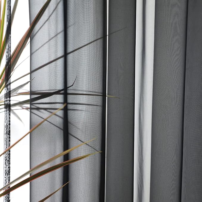 Window Black Sheer Curtains 60 Inches Width 84 Inches Long 2 Panels Sheer Curtains Clear Curtains Basic Rod Pocket Panel for Home Living Room Bedroom Kids Room Yard Patio Parlor Sliding