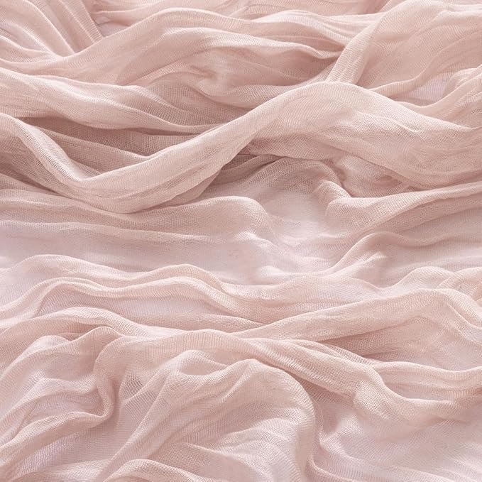 MLMW 4 Pack Pink Cheesecloth Table Runner Boho Gauze Rustic Cheese Cloth Table Runner 160 inch Sheer 13.3ft for Gender Reveal Wedding Party Baby Bridal Shower Birthday
