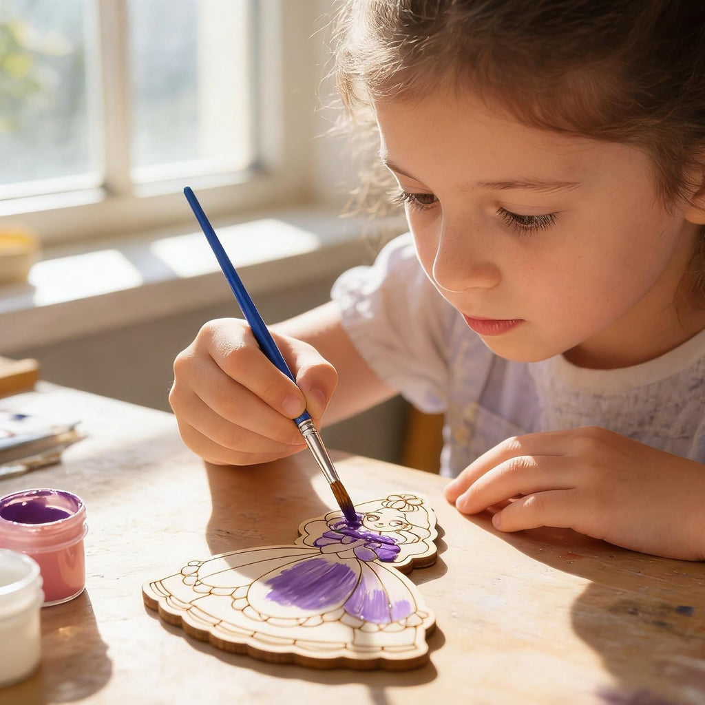 Xvvti 16PCS Princess Party Favors- DIY Princess Wood Painting Kits with Art Supplies – Fun Thank You Gifts, Birthday Party& Goodie Bag Stuffers