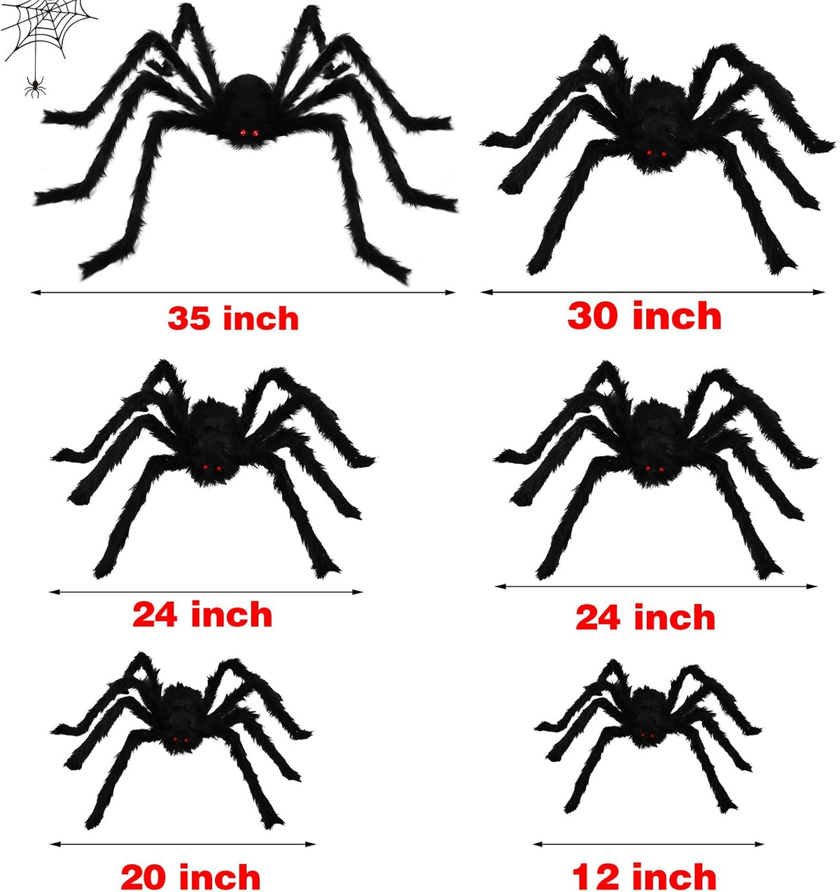 Halloween Spider Decorations Outdoor Indoor: 6 Pcs Giant Halloween Spiders