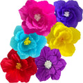 ANSOMO Bright Paper Flowers Artificial Crepe Tissue Wall Décor Fiesta Mexican Cinco De Mayo Wedding Birthday Bridal Baby Shower Classroom Luau Hawaiian Party Decorations