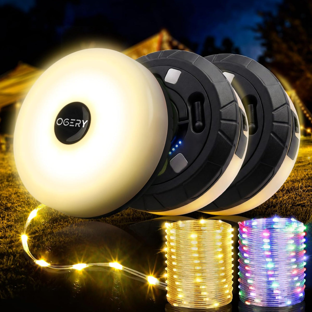 ogery 3-pack camping string lights 4 in 1, main product view