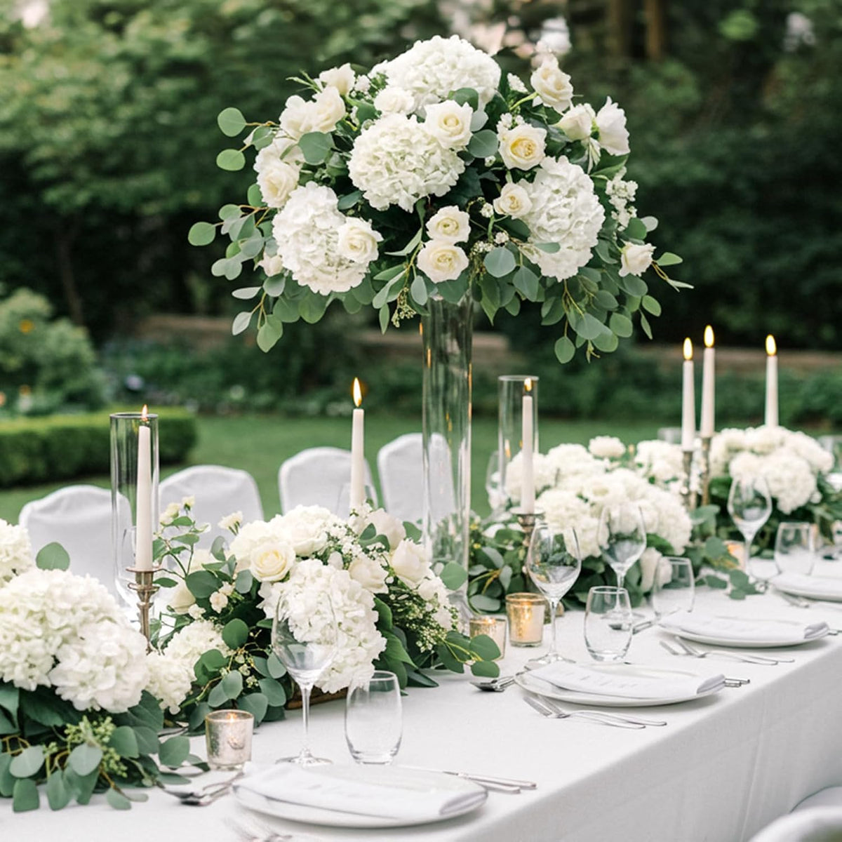 auihiay 46pcs hydrangea artificial flowers silk hydrangea heads shown in use