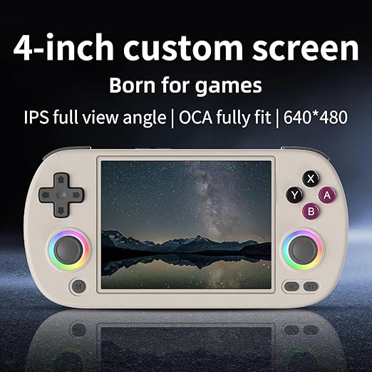 RG40XX H Handheld Game Console rg40xxh Retro Gaming Console 4.0'' IPS Screen with 64G TF Card Pre-Installed Games Linux 64-bit System RG 40XX H Supports 5G WiFi Bluetooth HDMI and TV Output RG40XX