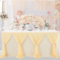 14ft Champagne Table Skirt Tulle Wedding Table Cloth Elegant Tutu Table Skirt Cover for Birthday Party Baby Shower Dessert Buffet Banquet Table Decorations