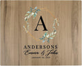 Andaz Press Large Wooden Welcome Sign for Wedding Rustic Welcome Sign 16" x 20" Custom Names & Date Geometric Greenery Fall Wedding Signage English Oak MDF Wood Finish Reception Indoor Outdoor Sign