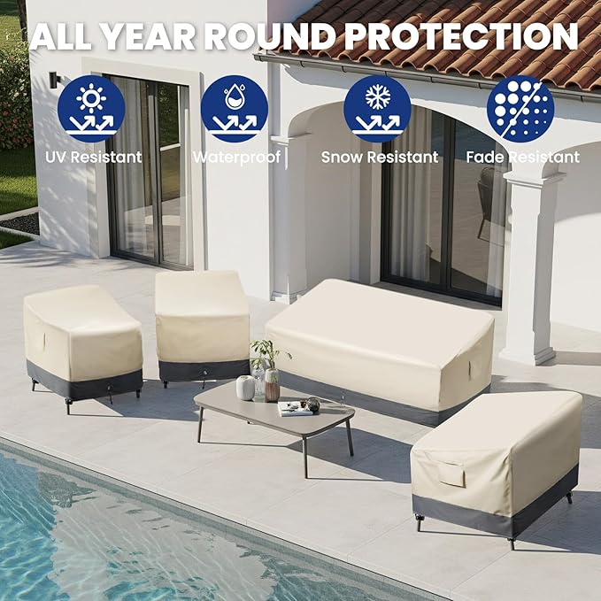 Extra Heavy Duty 2 Seater Outdoor Sofa Cover Waterproof - Patio Furniture Loveseat Covers with Air Vent, Outdoor Couch Bench Cover, 58" W x 33" D x 31"H