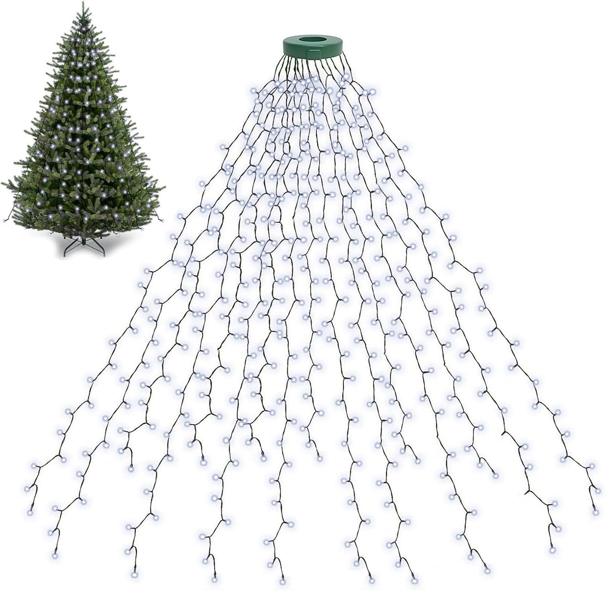 bolweo christmas tree lights 400led 16 lines christmas, main product view