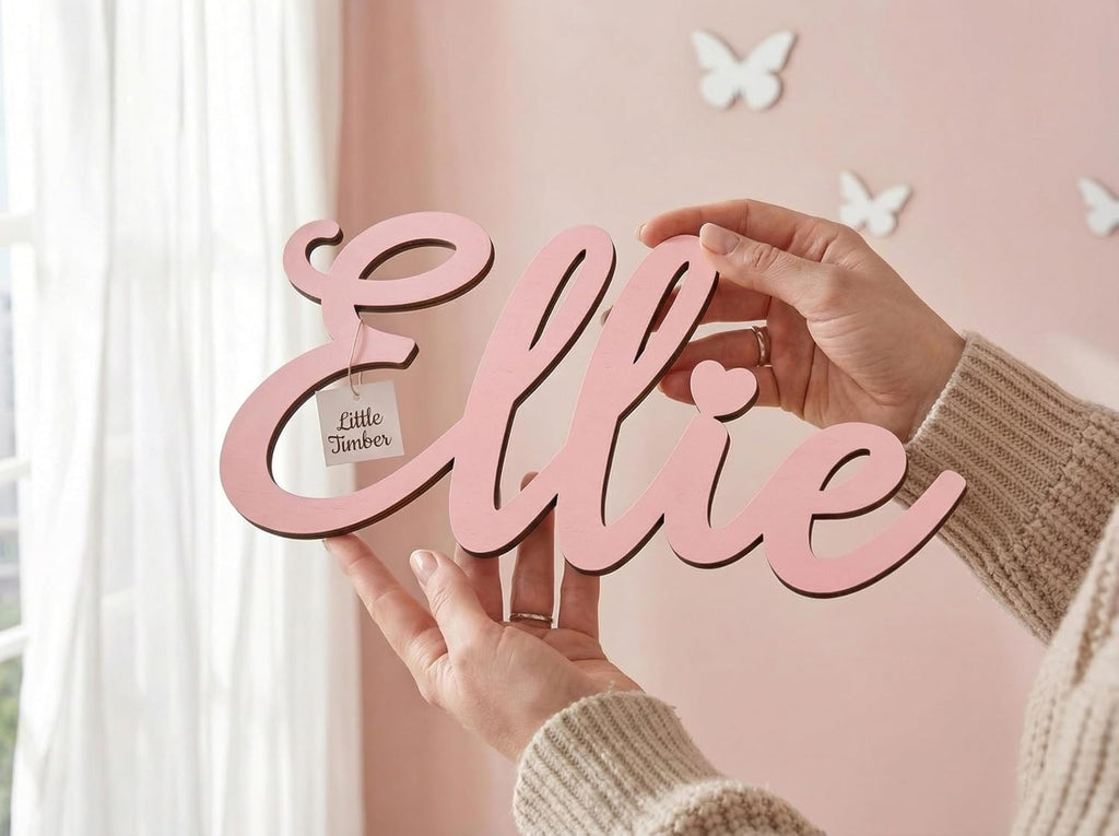 Custom Name Sign with Thematic Decorative Wall Shapes Nursery Name Sign, Personalized Baby Gifts Nursery Wall Decor Baby Name Sign Wooden Name Sign for wall Name Wall Decal