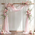 Wedding Arch Draping Fabric, 1 Panel 28" x 19Ft Blush Arch Drapes Sheer Backdrop Curtain for Wedding Ceremony Party Ceiling Decor