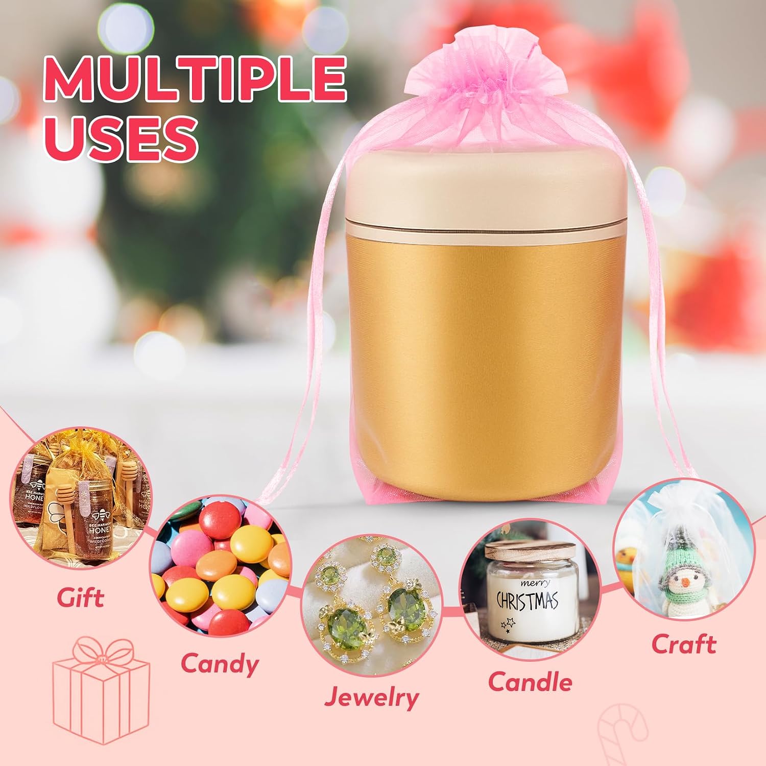 Crweety 50 Pcs White Organza Bags 6x9 Inches, Large Mesh Gift Bags Drawstring, Jewelry Pouches Candy Treat Sachet Mesh Bag Drawstring for Wedding Party Favors Baby Shower & Goodie Gifts
