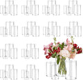 48pcs Glass Vase Cylinder for Centerpieces Small Flower Glass Clear Home Decor Centerpiece Table Flower Vase Decorations for Wedding＆Holiday 4,4,4.7,6Inch Tall