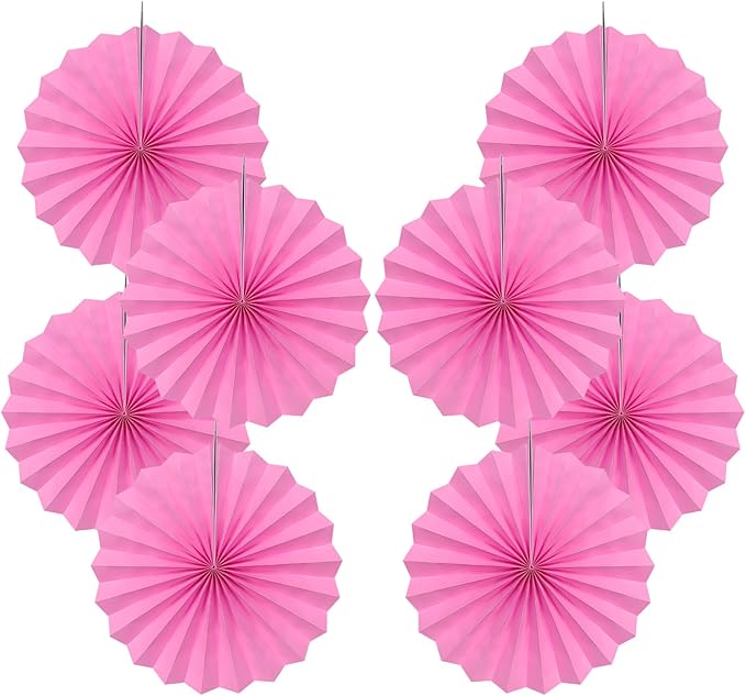Red Hanging Paper Fans,Red Accessories Paper Decorations for Party,Valentines Day Decorations,Photo Booth Props Decor,12in Hanging Paper Fans 30 Color DIY Set （Magenta）