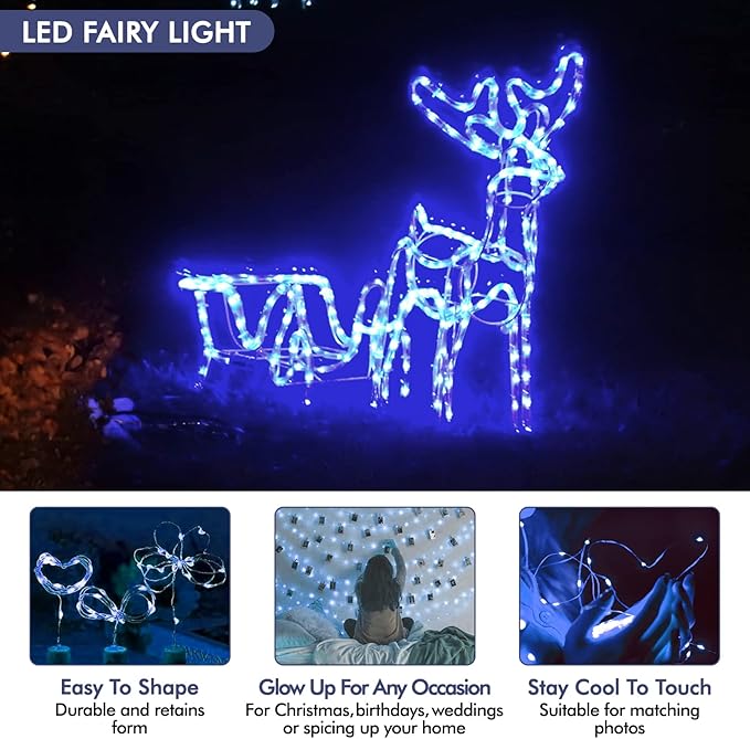 12 Pack Fairy Lights Battery Operated String Lights，7FT 20LED Waterproof Silver Wire Christmas Lights Outdoor,Firefly Mini Lights for Bedroom Party Birthday Wedding Home Decor