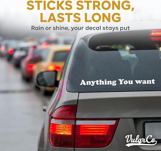 VulgrCo Custom Windshield Sticker, Create Your Own Custom Vinyl Decals for Cars, Long-Lasting Front Windshield Decals for Trucks, Fade Resistant & Weatherproof Windshield Stickers