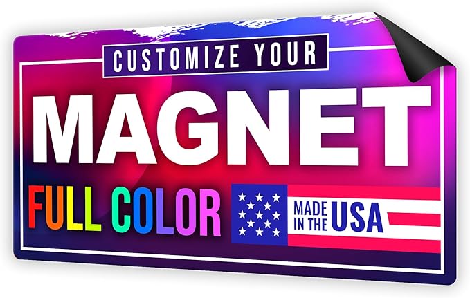 12"x24" Custom Magnet Signs in Full Color for Business and Advertising, 30 mil Customized Vinyl Car Magnets, Personalized Magnetic Sheets for Company Storefront & Vehicles, 1-Pack (Rounded Corners)