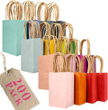 qiqee 200Pcs Paper Gift Bags with Handles - 4.5"×2.5"×6" Mini Party Favor Bags Multiple Uses - 16 Solid Colors