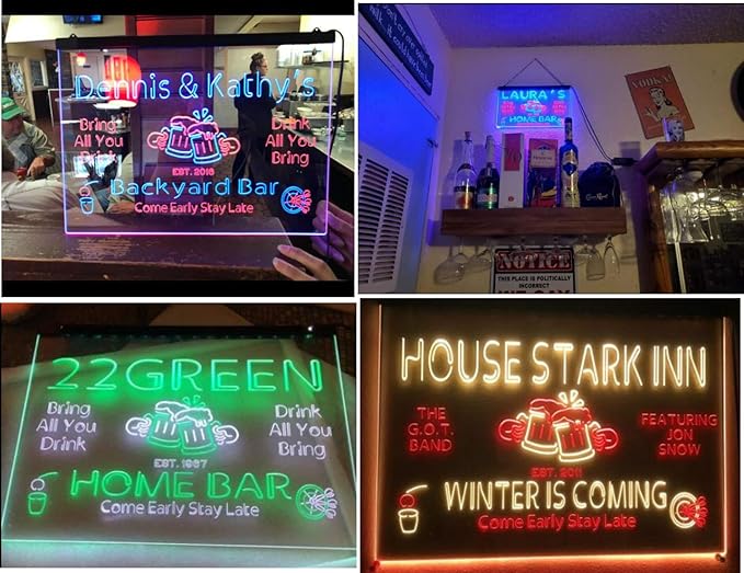 ADVPRO Personalized Your Name Custom Home Bar Beer Established Year Dual Color LED Neon Sign White & Orange 24 x 16 Inches st6s64-p1-tm-wo