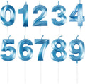 BEAN LIEVE Blue Birthday Candles - Number Cake Candles, Happy Birthday Numeric Candles Number 0 1 2 3 4 5 6 7 8 9 Used for Cake Decoration on Birthday Parties and Wedding Anniversary Celebration