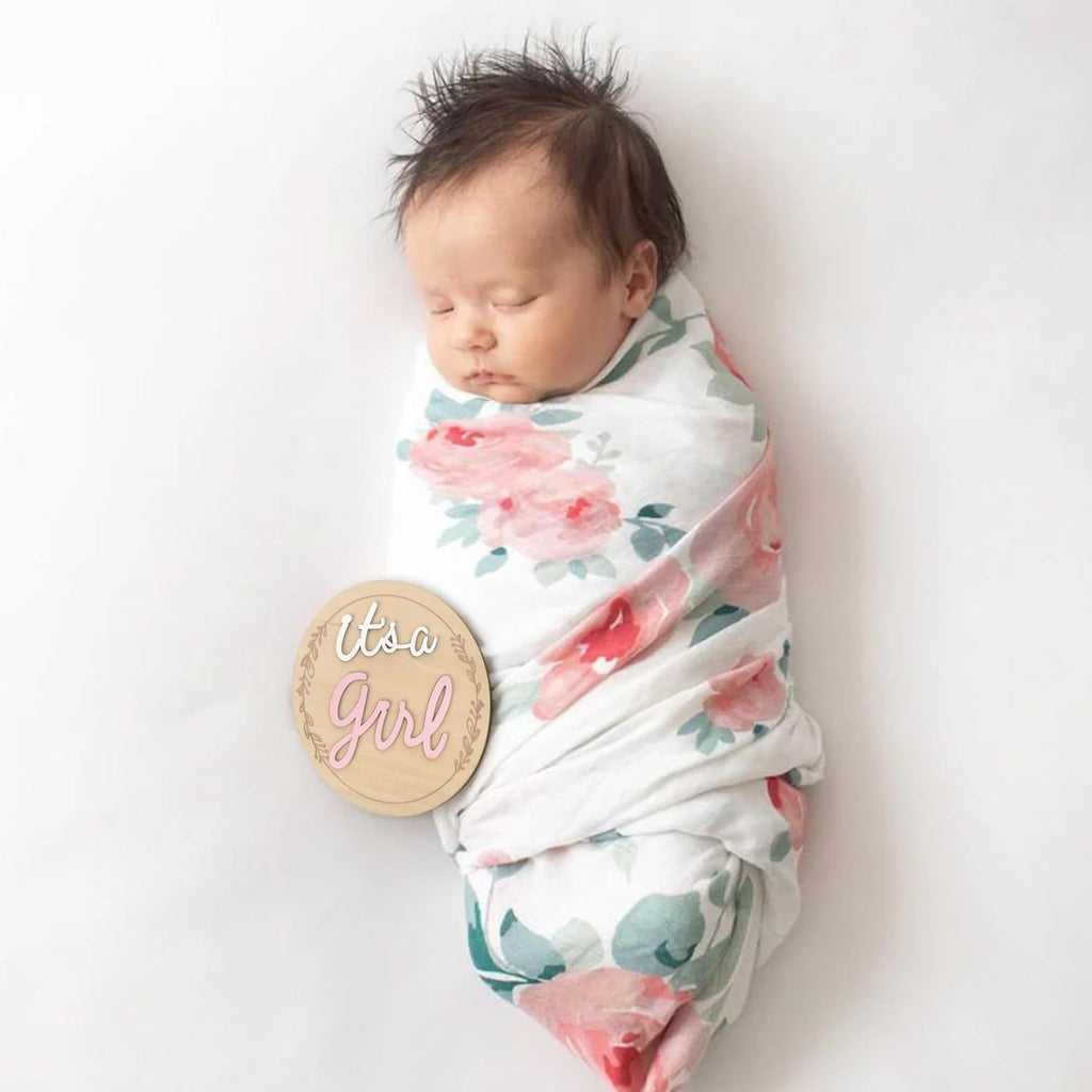 Gender Reveal Wooden Sign - Baby Announcement Plaque - It's A Boy/Girl Photo Prop - Baby Shower Wooden Sign - Pink