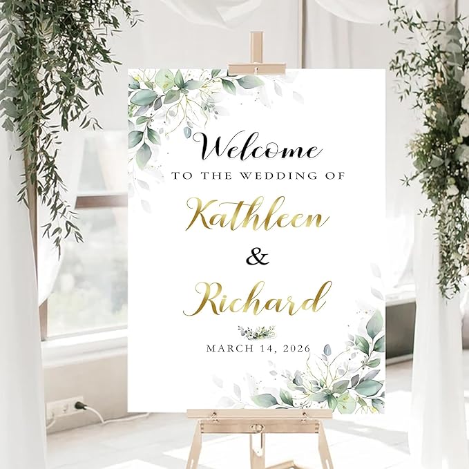 Welcome To Our Wedding Sign, Wedding Decorative Signage, Wedding Directional Signs, Wedding Sign Flowers, Sign In Board For Wedding, Personalized Wedding Sign