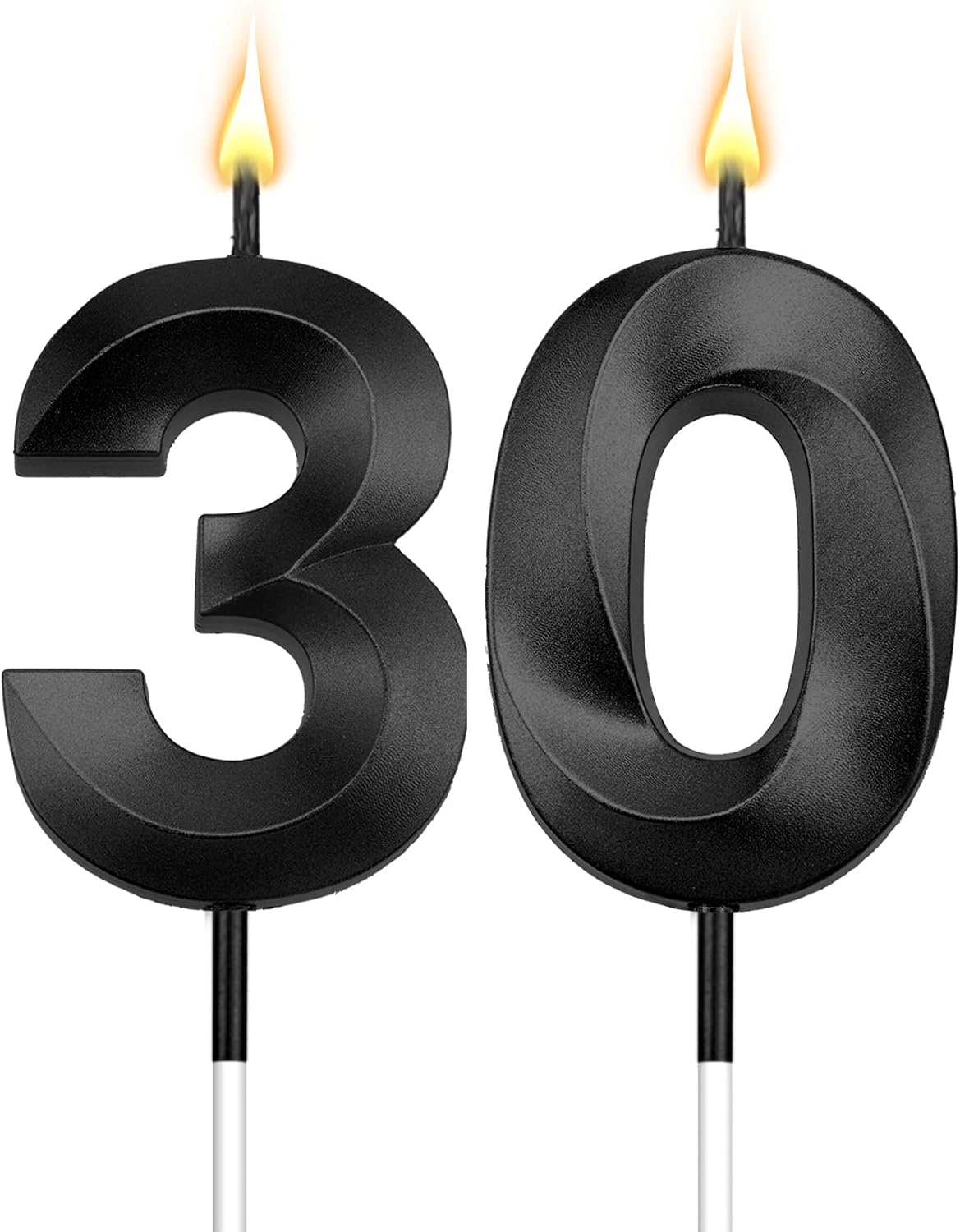 Black Birthday Candles for Cake 30 Candle 30 Birthday Candle 30 Candles for Birthday Cakes 30th Birthday Cake Topper Black Candles Dirty 30 Decorations for Her