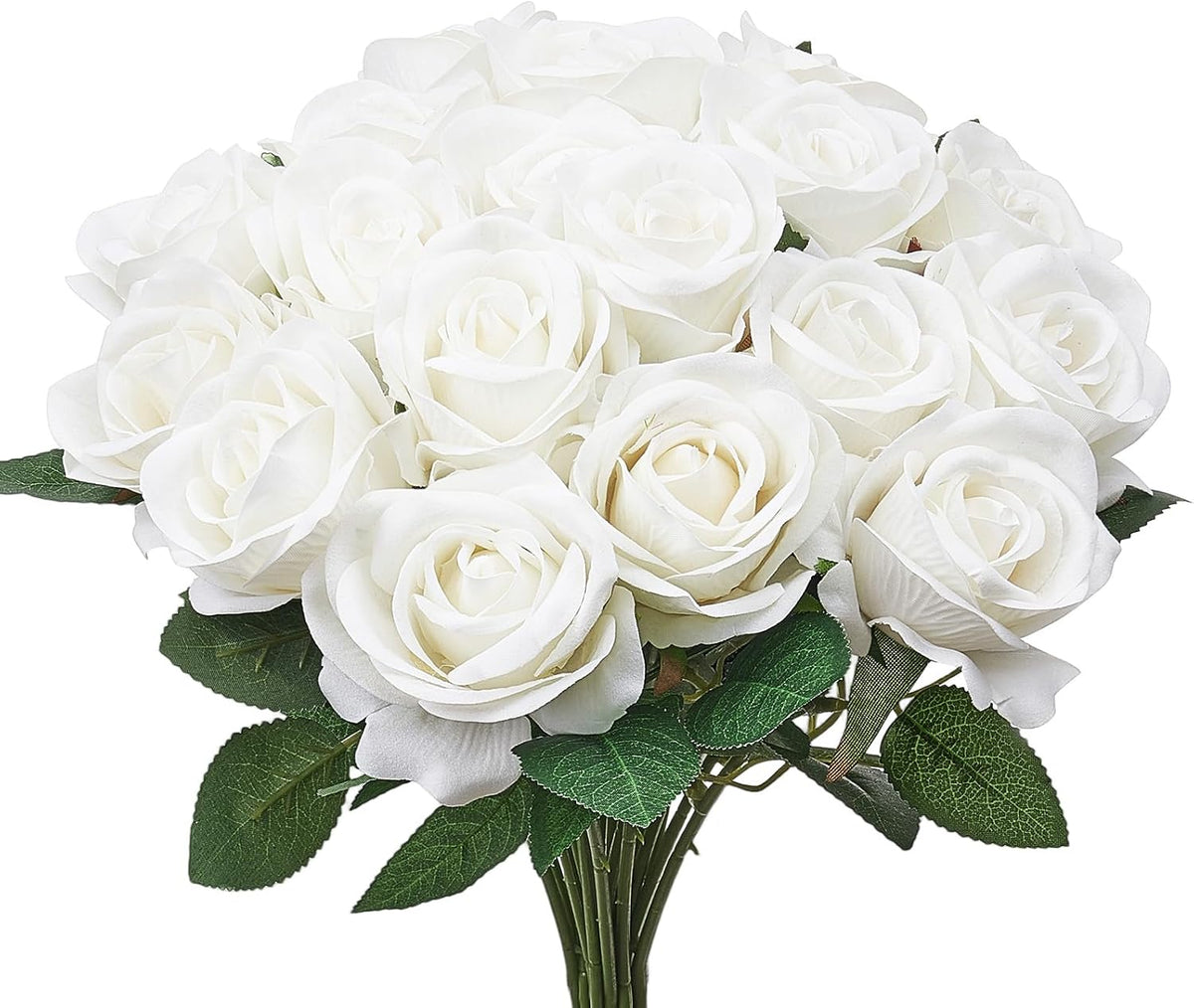 vevor artificial flowers, 120 pcs real looking white, view 9