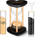 Unity Sand for Wedding Ceremony Set Wedding Sand Ceremony Kit for Anniversary Engagement Keepsake Table Decorations(Black Gold,Retro)