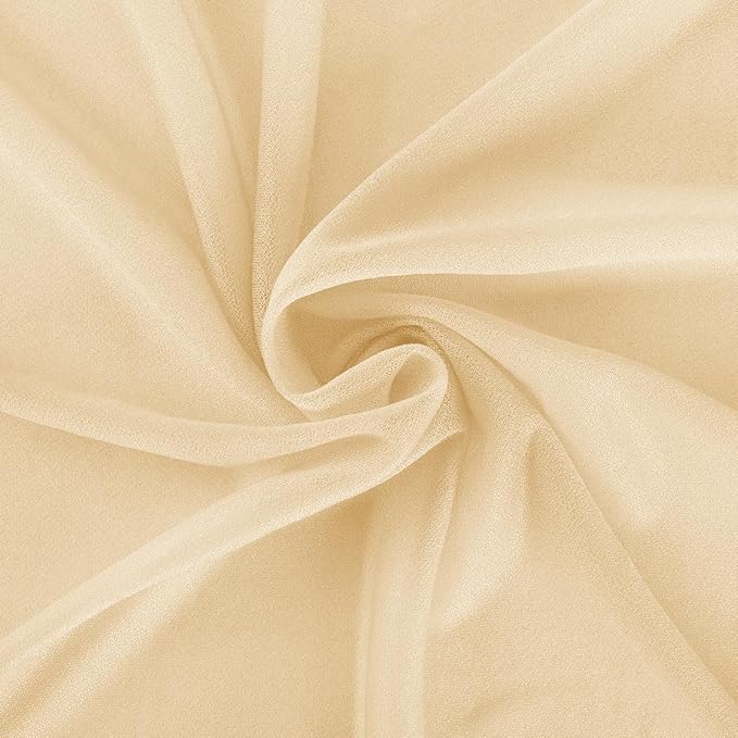 Champagne Gold Wedding Arch Draping Fabric 2 Panels 29" x 20 FT Wedding Drapes for Backdrop Sheer Curtains Drapes for Romantic Bridal Baby Shower Ceremony Birthday Party Fall Outdoor Events