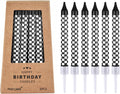 PHD CAKE 36 Pcs Racing Cars Themed Birthday Candles, Black and White Checkered Flag Candles, Kid's Party Decoration