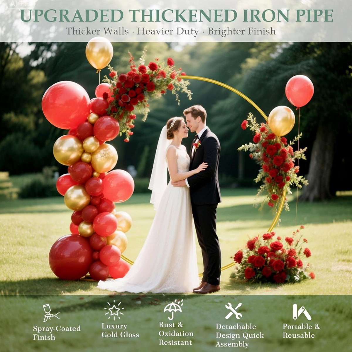 WellSign 7.2FT Circle Wedding Arch Backdrop Stand for Parties