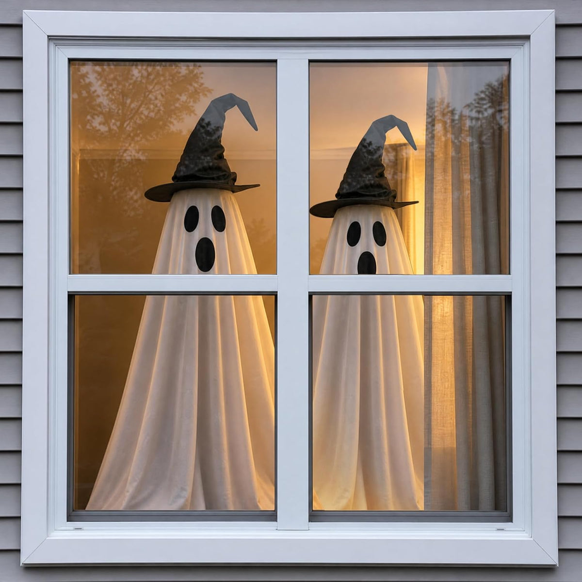 Halloween Ghost Tree Decorations Ghost Tree Cover with Witch Hat